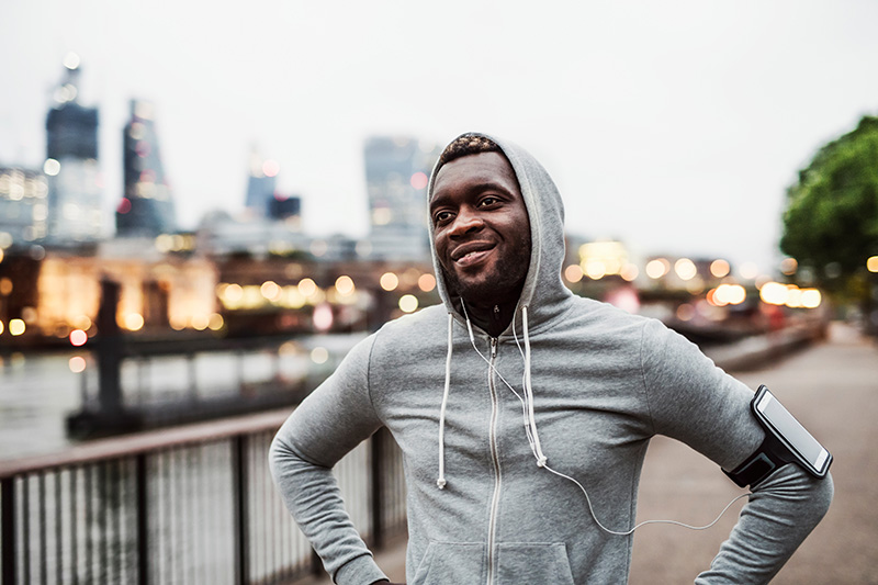 a man jogging after receiving the results of their 10X Health System genetic testing