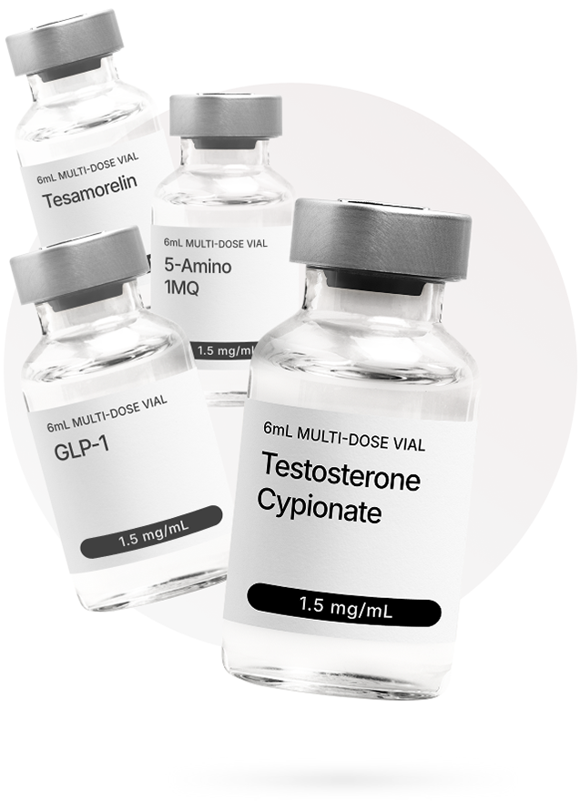 bottles of 10X Health System peptides and hormones bottles of 10X Health System peptides and hormones