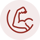 red icon of a bicep flexing