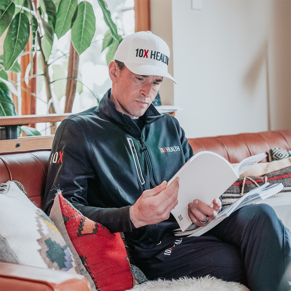 a man reviewing his 10X Health Precision Genetic Test results