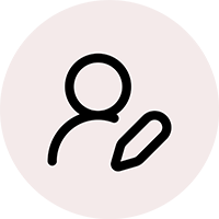 icon of a person with a pen